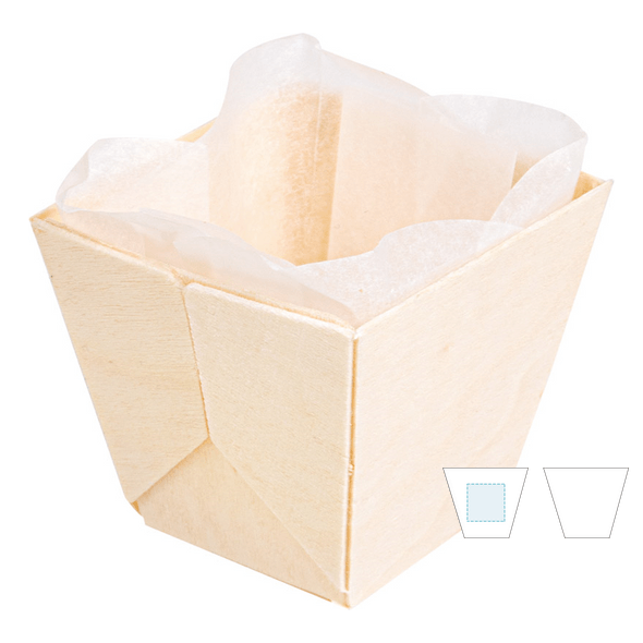 Holzcontainer mit Silikonform Holzcontainer mit Silikonform